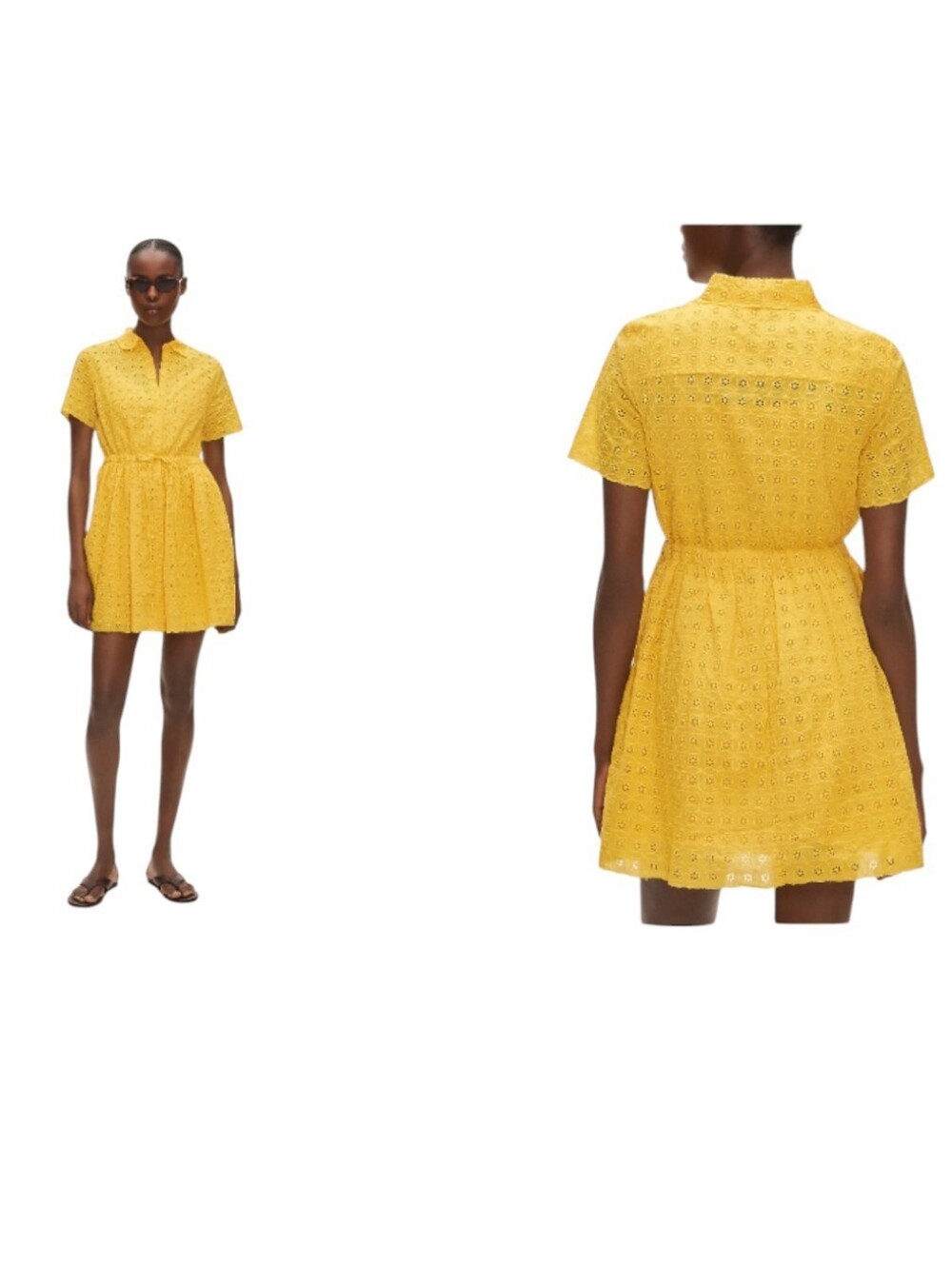NWT J. Crew Mini Cerise Shirt-dress eyelet cotton poplin Rich Saffron Yellow 6